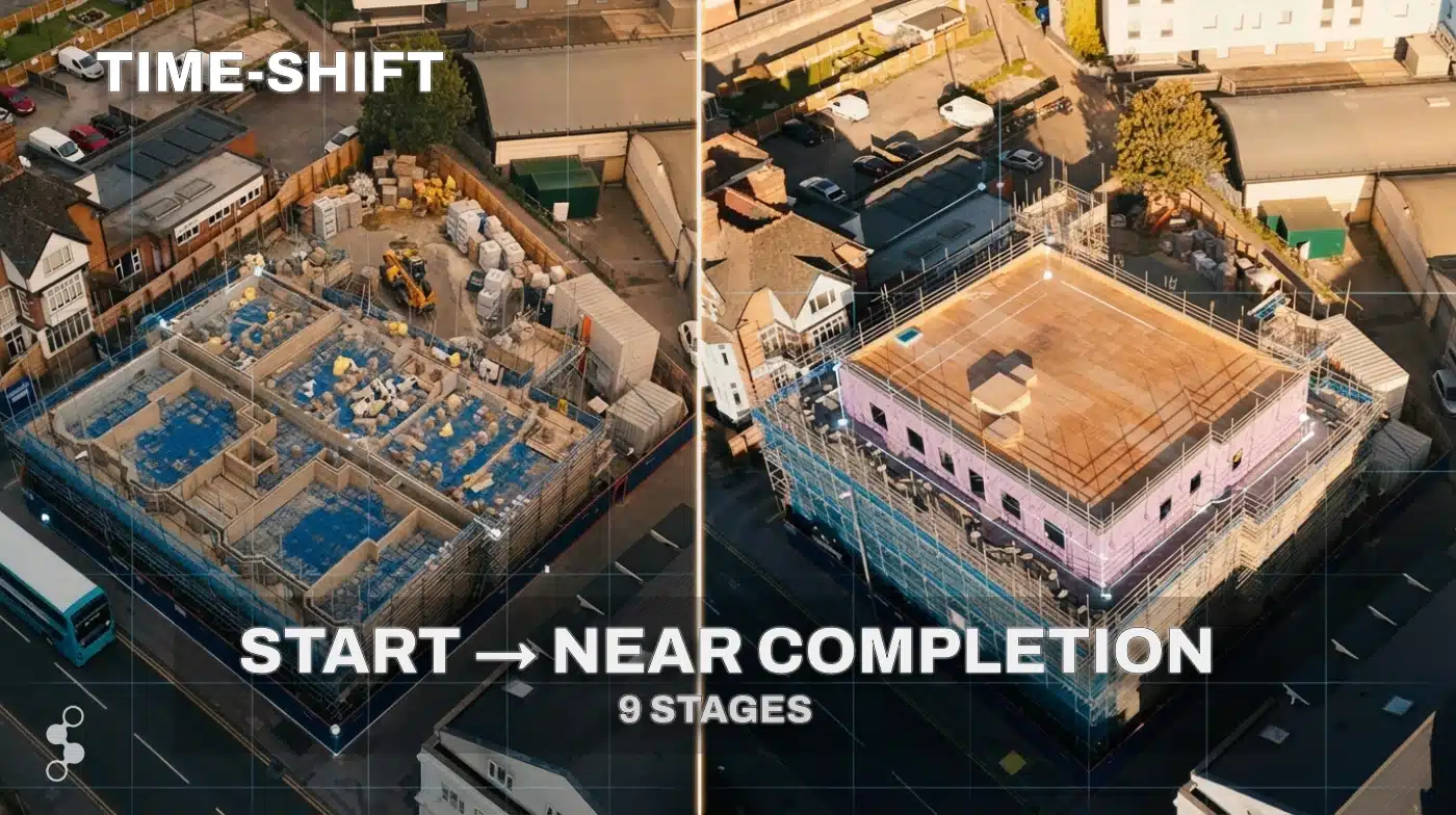 construction progress example drone